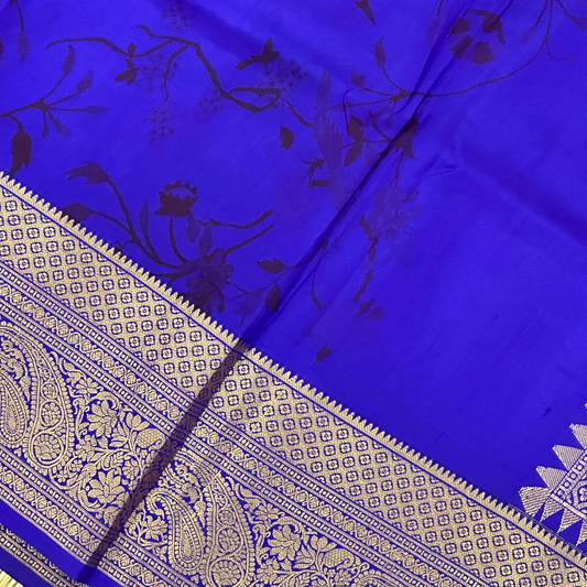 Baby Pink Kanchipuram Silk Saree with Digital Floral Print and Blouse