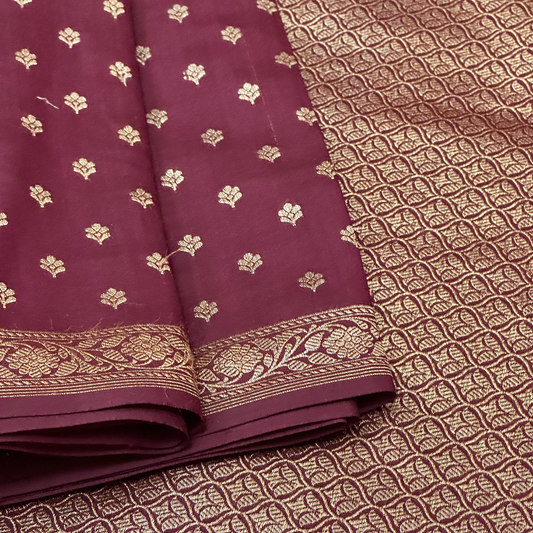 Brown Chanderi Silk Banarasi Saree with Traditional Zari Weave