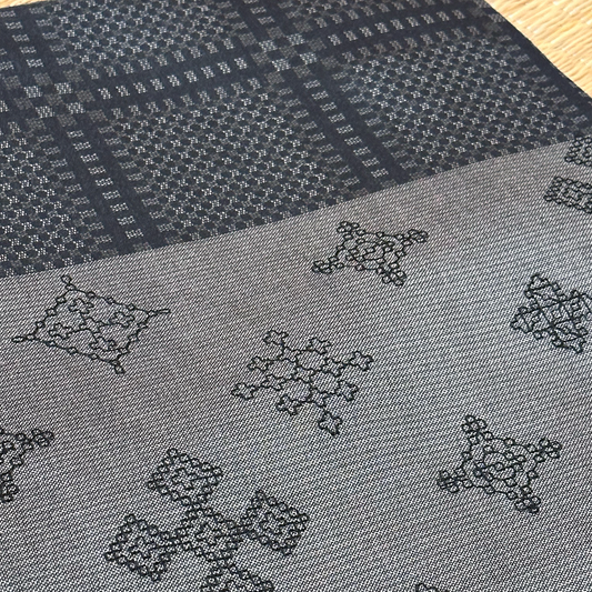 Black Linen Tussar Saree with Embroidered Border