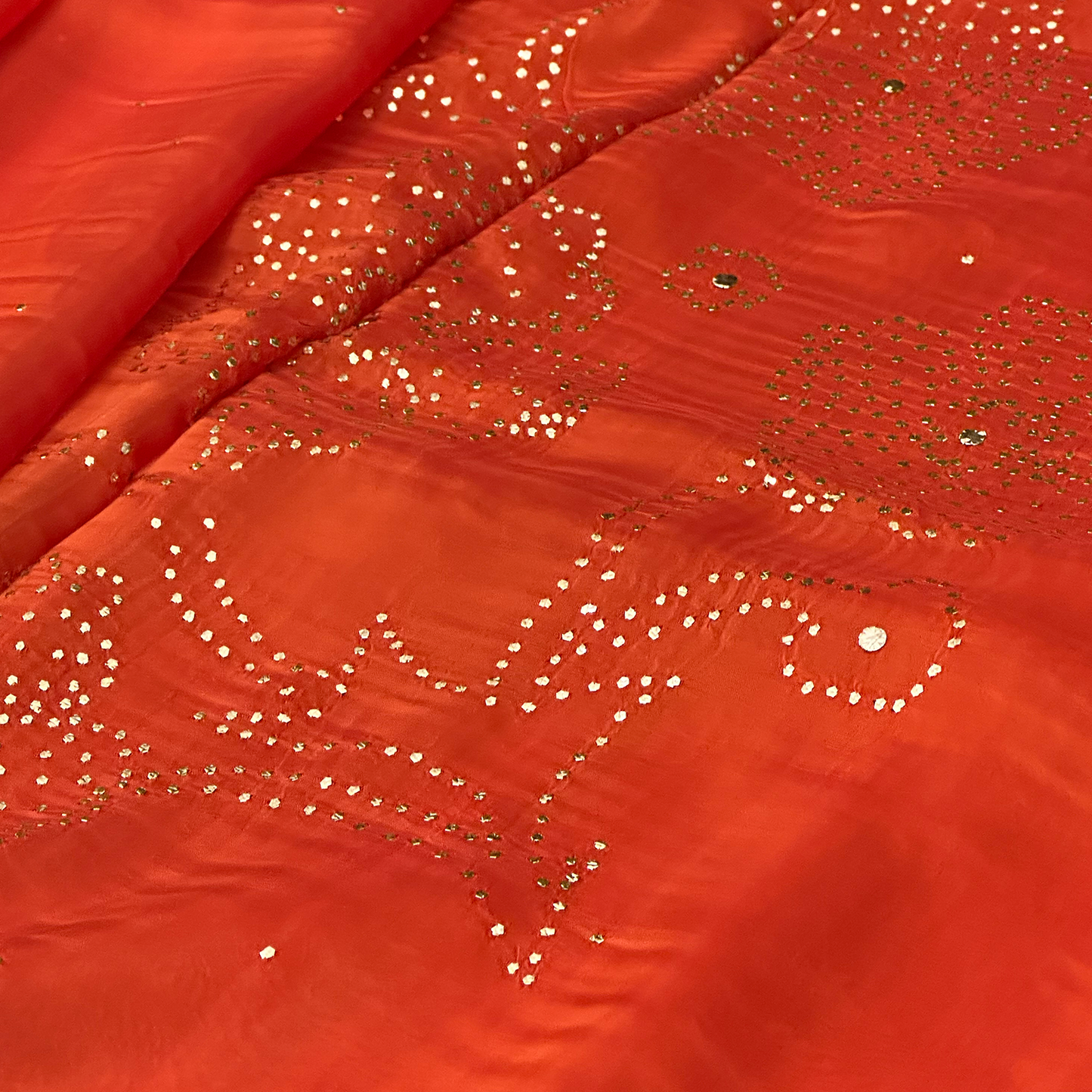 Orange Modal Satin Saree with Badla Work