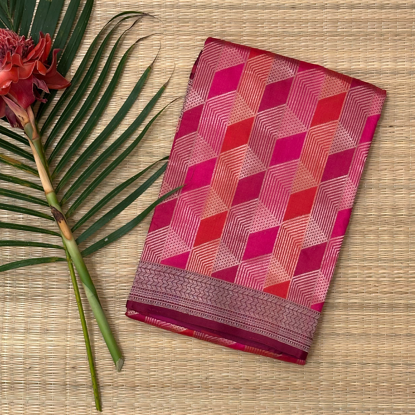 Shades Of Pink Handloom Banarasi Rangkat Saree