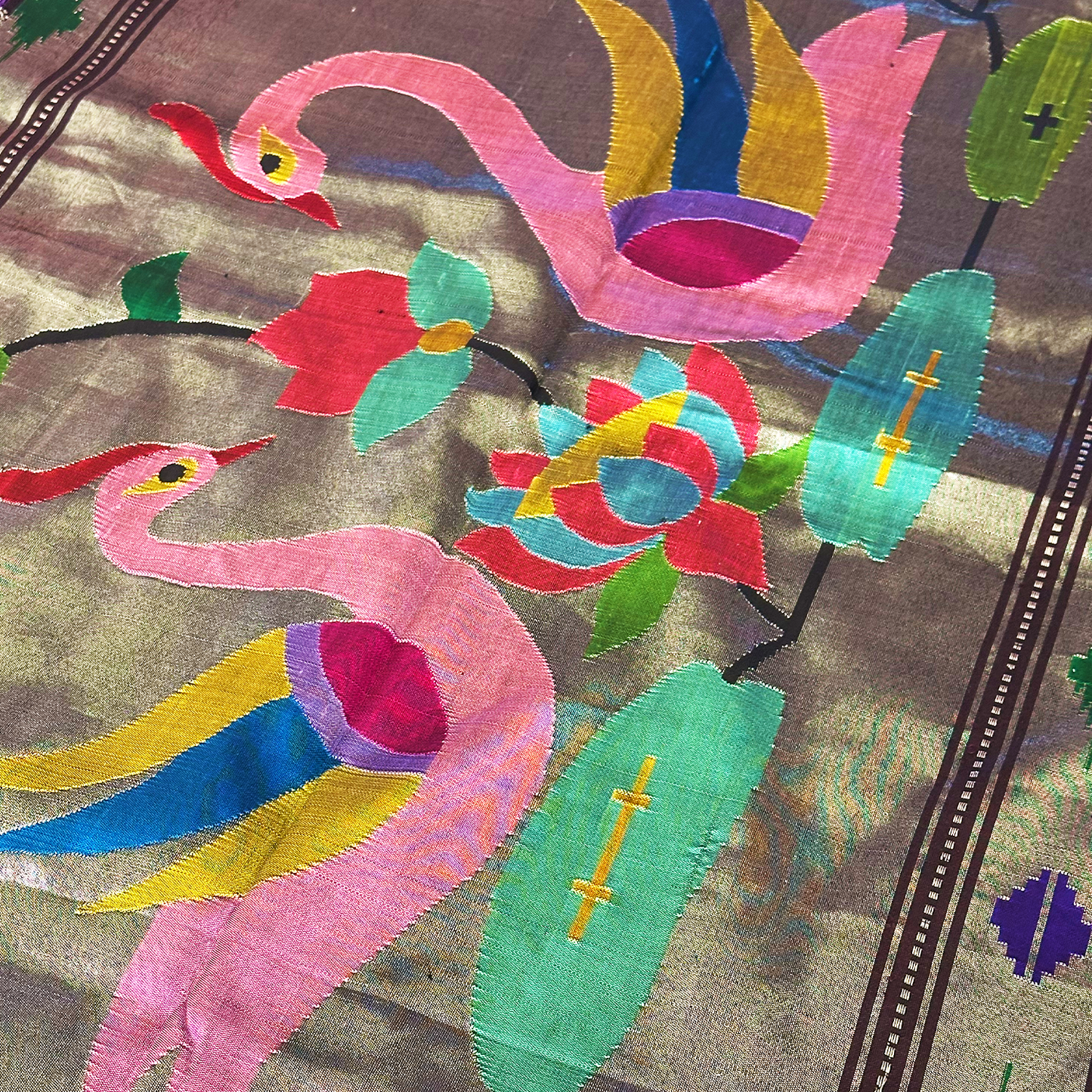 Black Paithani Silk Saree with Silver Zari and Elaborate Pallu