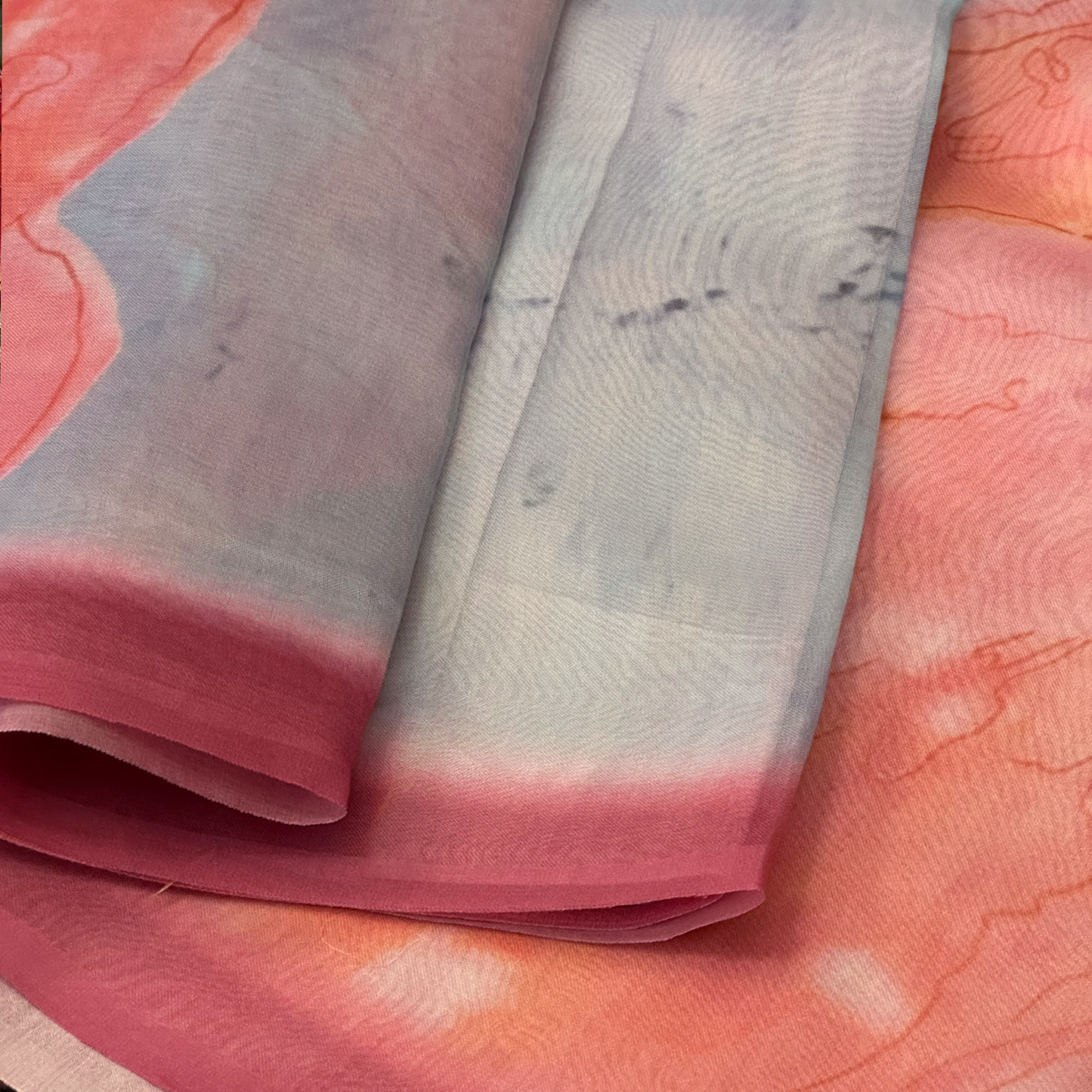 Sky Blue Organza Saree with Digital Print