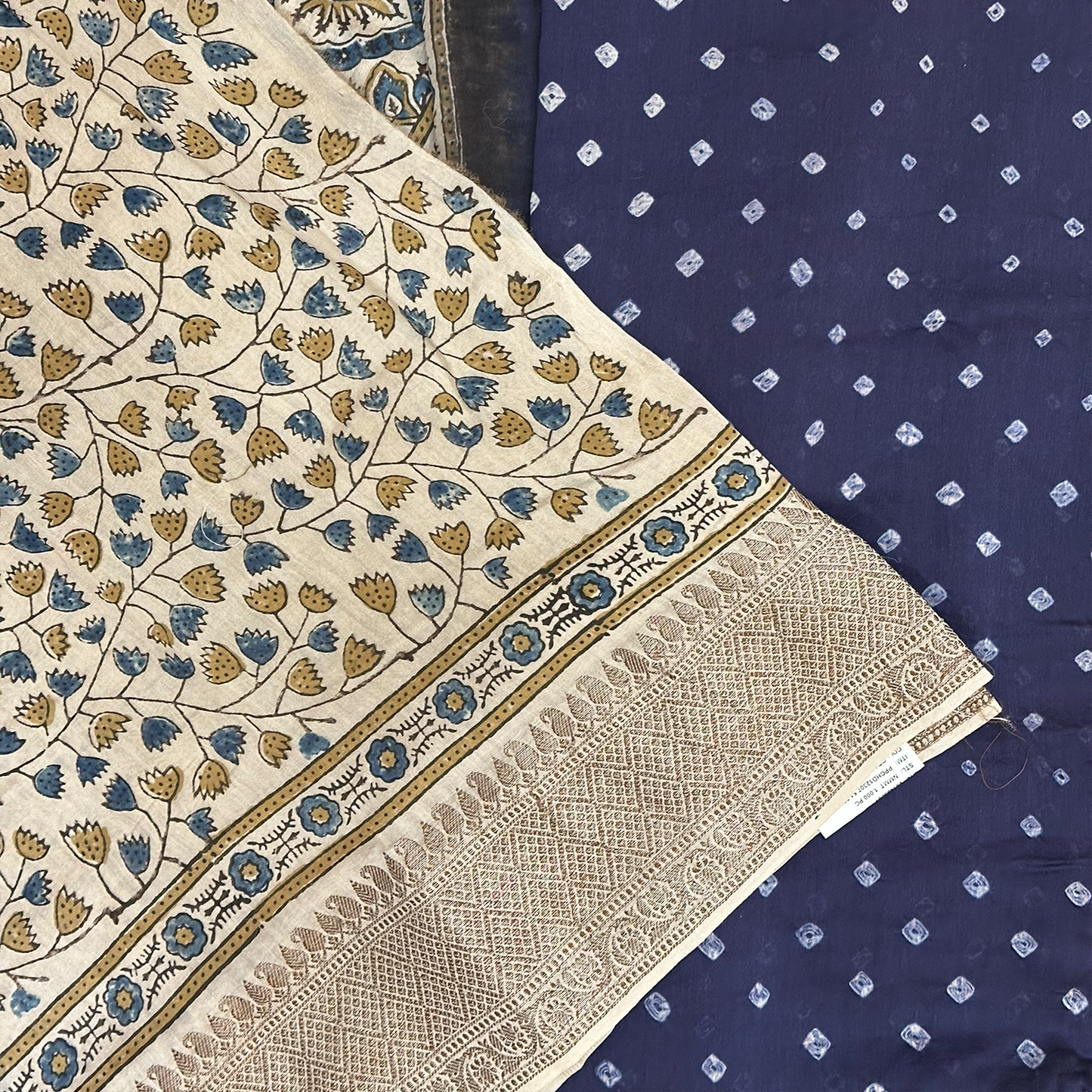 Deep Blue Chanderi Banarasi Saree with Antique Zari Weave