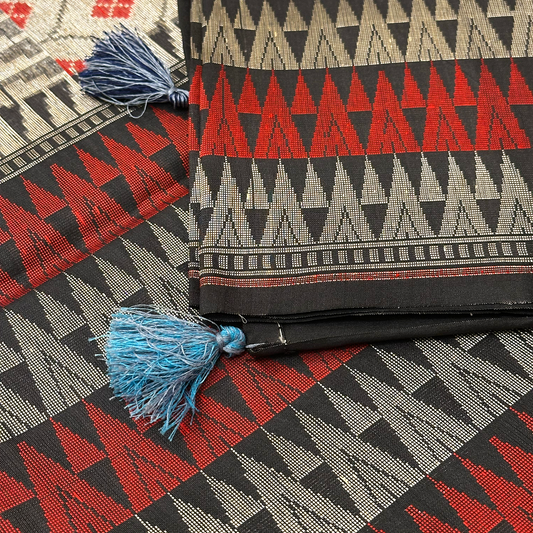 Metallic Grey Kora Tissue Banarasi Saree with Meenakari Floral Weave