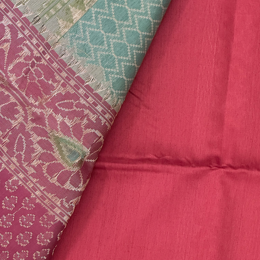 Electric Blue Kora Banarasi Saree with Floral Zari Weave and Blouse