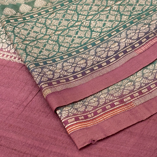 Turquoise Blue Tussar Banarasi Saree with Meenakari Floral Pure Zari Weave