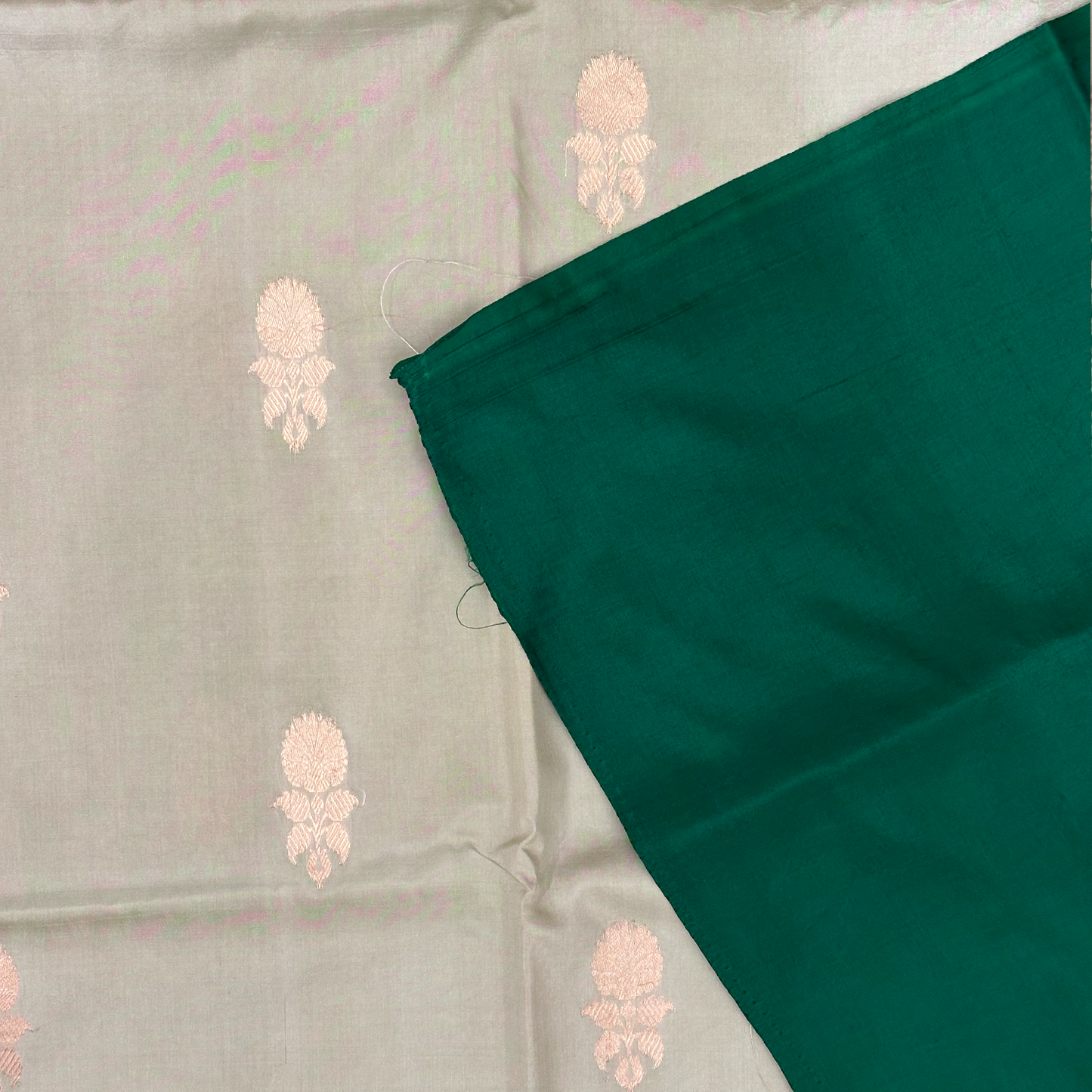 Pista Green Banarasi Pure Silk Saree with Golden Zari Border & Intricate Weave